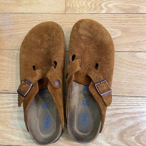 Birkenstock Boston Suede Leather Clog Mink 8.5/39